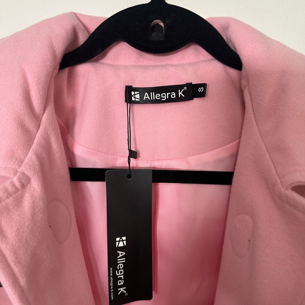 Women's Pink Toggle Coat - Picture 8 of 8